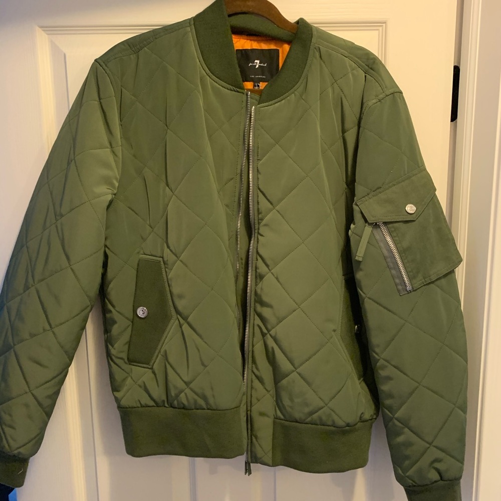 NWT 7 For All Mankind Men’s Olive green bomber